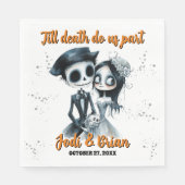Tot de dood ons deel Halloween bruiloft Servet (Voorkant)