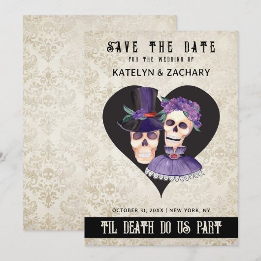 Tot de dood ons deel Halloween Save The Date (Voorkant / Achterkant)