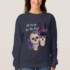 Tot de dood ons deel hoodie, Halloween schedels Trui