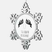Tot de dood ons deel lichaam tin sneeuwvlok ornament (Rechts)