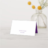 Tot de dood ons deel Paarse gevouwen bruiloft Plaatskaartje (Achterkant)