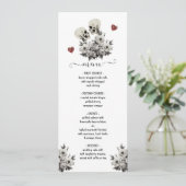 Tot de dood ons deel, skelet bruid bruidegom Menu (Staand voorkant)