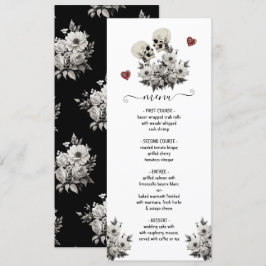 Tot de dood ons deel, skelet bruid bruidegom Menu