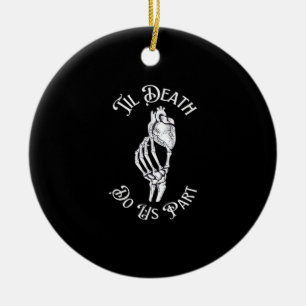 Tot de dood ons deel skelet hand houden anatomie keramisch ornament