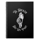 Tot de dood ons deel skelet hand houden anatomie notitieboek (Voorkant)