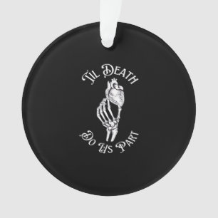 Tot de dood ons deel skelet hand houden anatomie ornament