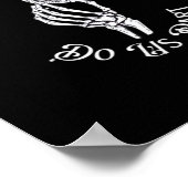 Tot de dood ons deel skelet hand houden anatomie poster (Hoek)