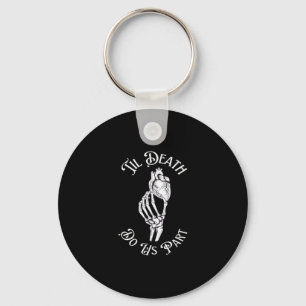 Tot de dood ons deel skelet hand houden anatomie sleutelhanger