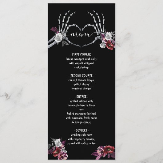 Tot de dood ons deel, skelet hart Menu (Voorkant)