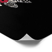 Tot de dood ons deel skelet met rode bloemen CL Poster (Hoek)