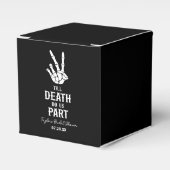 Tot de dood ons deel skelet Vrijgezellenfeest Bedankdoosjes (Voorkant Zijde)