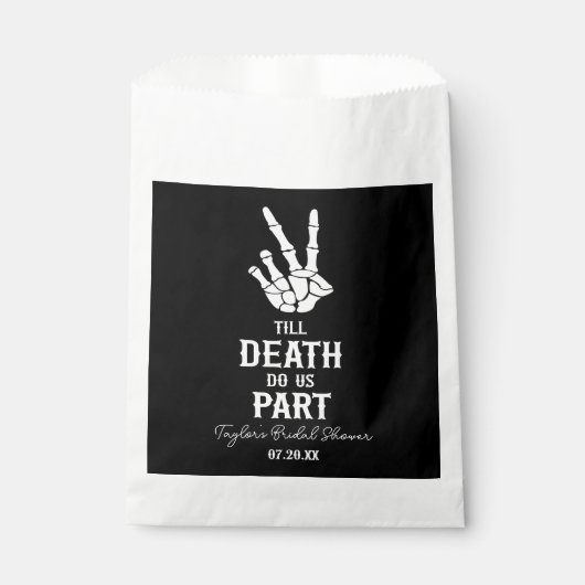 Tot de dood ons deel skelet Vrijgezellenfeest Bedankzakje (Voorkant)