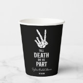 Tot de dood ons deel skelet Vrijgezellenfeest Papieren Bekers (Achterkant)