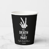 Tot de dood ons deel skelet Vrijgezellenfeest Papieren Bekers (Voorkant)