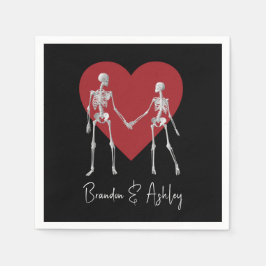 Tot de dood ons Deel Skeleton Black Servet