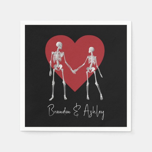 Tot de dood ons Deel Skeleton Black Servet (Voorkant)