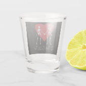 Tot de dood ons Deel Skeleton Black Shot Glas (Achterkant)