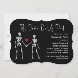 Tot de dood ons Deel Skeleton Black Verloving Kaart
