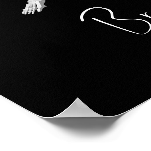 Tot de dood ons Deel Skeleton Black Welkom Poster (Hoek)