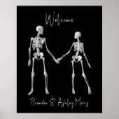 Tot de dood ons Deel Skeleton Black Welkom Poster (Voorkant)