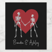 Tot de dood ons Deel Skeleton Black Wijn Etiket (Enkel label)