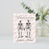 Tot de dood ons deel Skeleton Couple Monogram Pos Briefkaart (Staand voorkant)