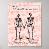 Tot de dood ons deel Skeleton Couple Name Love Poster (Voorkant)
