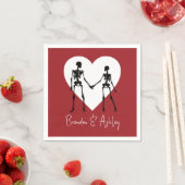 Tot de dood ons deel Skeleton Red Napkins Servet (Insitu)