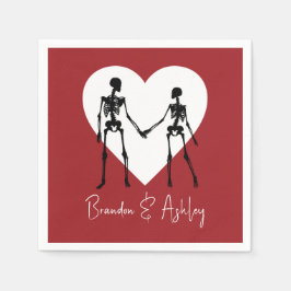 Tot de dood ons deel Skeleton Red Napkins Servet