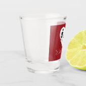 Tot de dood ons deel Skeleton Red Shot Glass Glas (Links)