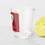 Tot de dood ons deel Skeleton Red Shot Glass Glas (Rechts)