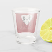 Tot de dood ons deel Skeleton Red Shot Glass Shot Glas (Achterkant)