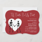 Tot de dood ons deel Skeleton Red Verloving Kaart (Voorkant)