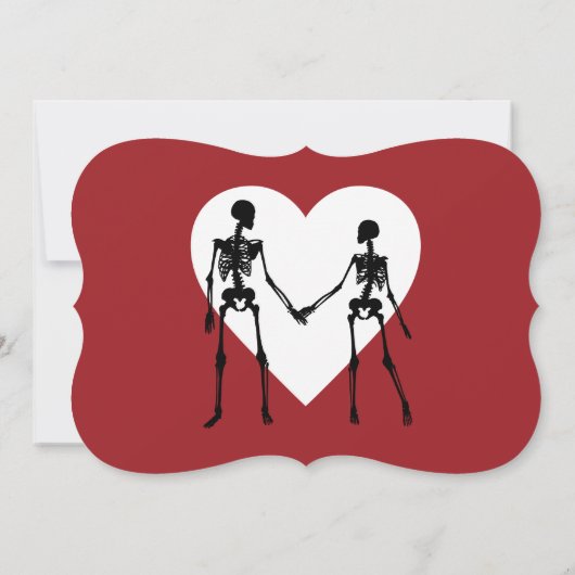 Tot de dood ons deel Skeleton Red Verloving Kaart (Achterkant)