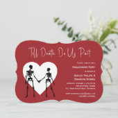 Tot de dood ons deel Skeleton Red Verloving Kaart (Staand voorkant)