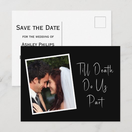 Tot de dood ons Deel Skeleton sparen de Datum Foto Briefkaart (Voorkant / Achterkant)