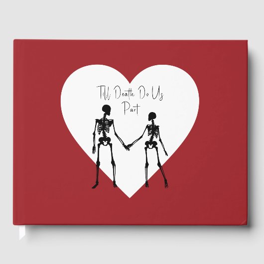 Tot de dood ons deel Skeleton Weddenschap Rood Gastenboek (Voorkant)