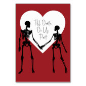 Tot de dood ons deel Skeleton Weddenschap Rood Kaart (Achterkant)