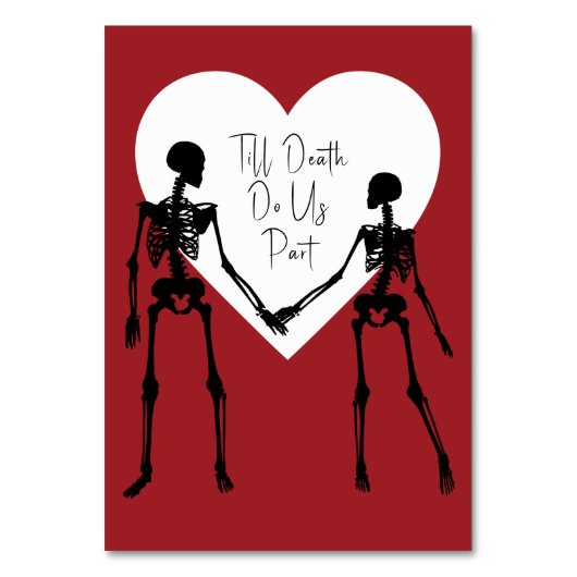 Tot de dood ons deel Skeleton Weddenschap Rood Kaart (Achterkant)