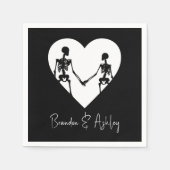 Tot de dood ons deel Skeleton White Napkins Servet (Voorkant)