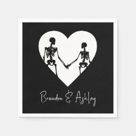 Tot de dood ons deel Skeleton White Napkins Servet