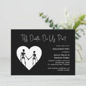 Tot de dood ons Deel Skeleton White Verloving Kaart (Staand voorkant)