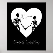 Tot de dood ons Deel Skeleton White Welkom Poster (Voorkant)
