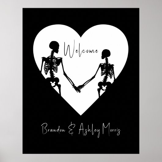 Tot de dood ons Deel Skeleton White Welkom Poster (Voorkant)