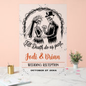 Tot de dood ons deel van Halloween Weddenschap Wel Acryl Bord (Huwelijk)