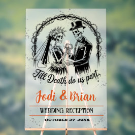 Tot de dood ons deel van Halloween Weddenschap Wel Acryl Bord