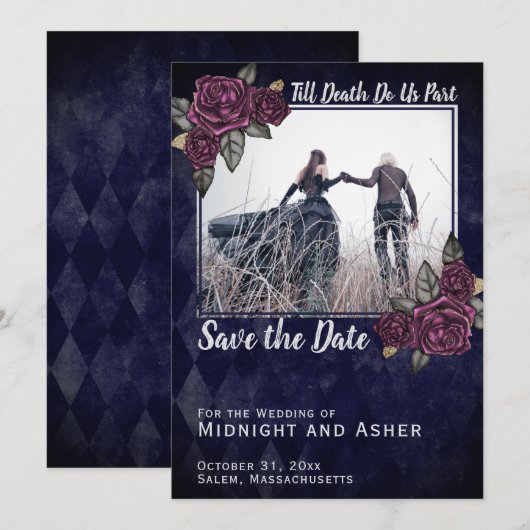 Tot de dood ons deel van het gotische Roos sparen Save The Date (Voorkant / Achterkant)