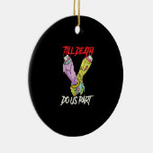Tot de dood ons deel van Zombie Hands Death Pastel Keramisch Ornament (Rechts)
