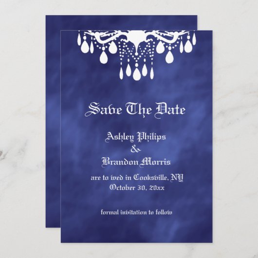 Tot de dood ons deelneemt in Paarse smog. Save The Date (Voorkant / Achterkant)