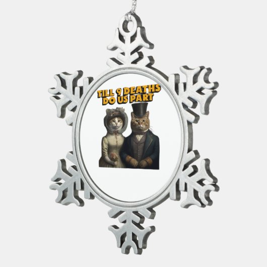 Tot de dood ons een klassieker maakt tin sneeuwvlok ornament (Rechts)